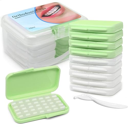 BVN Cera dental 10 cajas de tiras de cera ortodóntica, cera de ortodoncia para dientes, cera Ortho para aparatos ortopédicos, cera de dientes, cera BVN Cera dental 10 cajas de tiras de cera ortodóntica, cera de ortodoncia para dientes, cera Ortho para aparatos ortopédicos, cera de dientes, cera