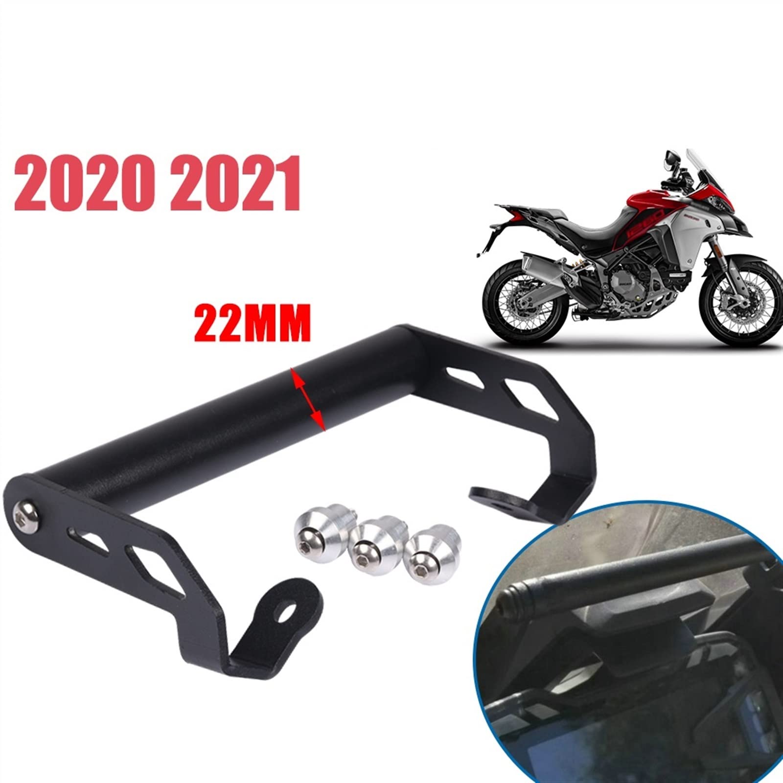 Compatible con Ducati para Multistrada 1260 para Enduro 2020 2021 Adaptador Soporte Navegación para Teléfono GPS para Motocicleta Soporte para Teléfono Soporte Parabrisas Soporte GPS teléfono
