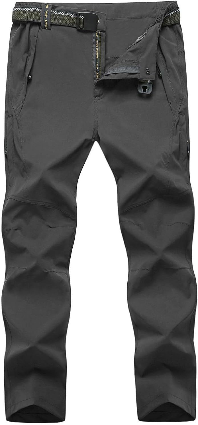 TBMPOY Men’s Lightweight Hiking Pants with Belt...