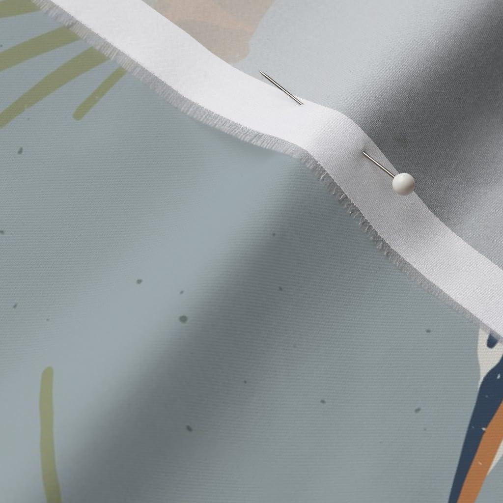 Spoonflower Fabric - Coastal Cranes Bird Vintage Blue Nature Preppy Crane Printed on Organic Cotton Sateen Fabric by The Yard - Sewing Quilting Apparel Home Decor