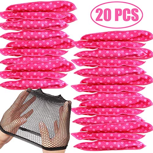 TIHOOD 20PCS Hair Rollers with Wig Cap -DIY Hair Styling Rollers Tools Soft Sleep Foam Pillow Hair Curler Rollers Sponge