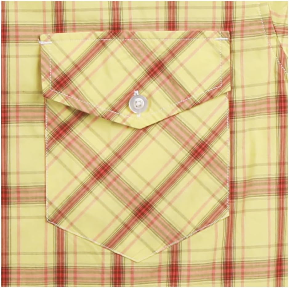 NUTEXROL Mens Short Sleeve Plaid Button Down Shirt Western Casual Shirts with Two Pockets - Image 4
