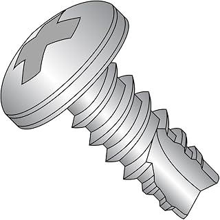 Small Parts 04085PP410 410 Stainless Steel Thread Cutting Screw, Plain Finish, Pan Head, Phillips Drive, Type 25, #4-24 Thread Size, 1/2