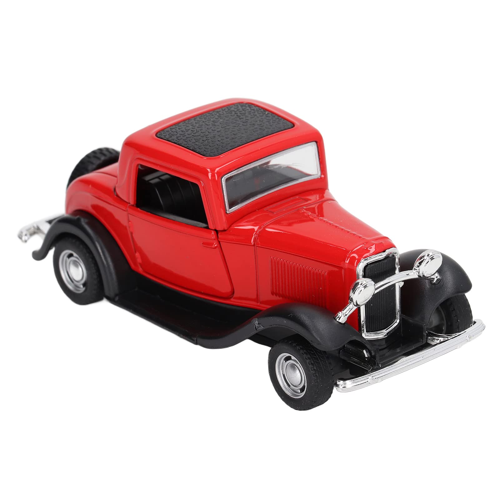 Syrisora 1:32 Alloy Vintage Car Model Pullback Toy with Functional Opening Doors for Collection Display Playtime Education (Red)