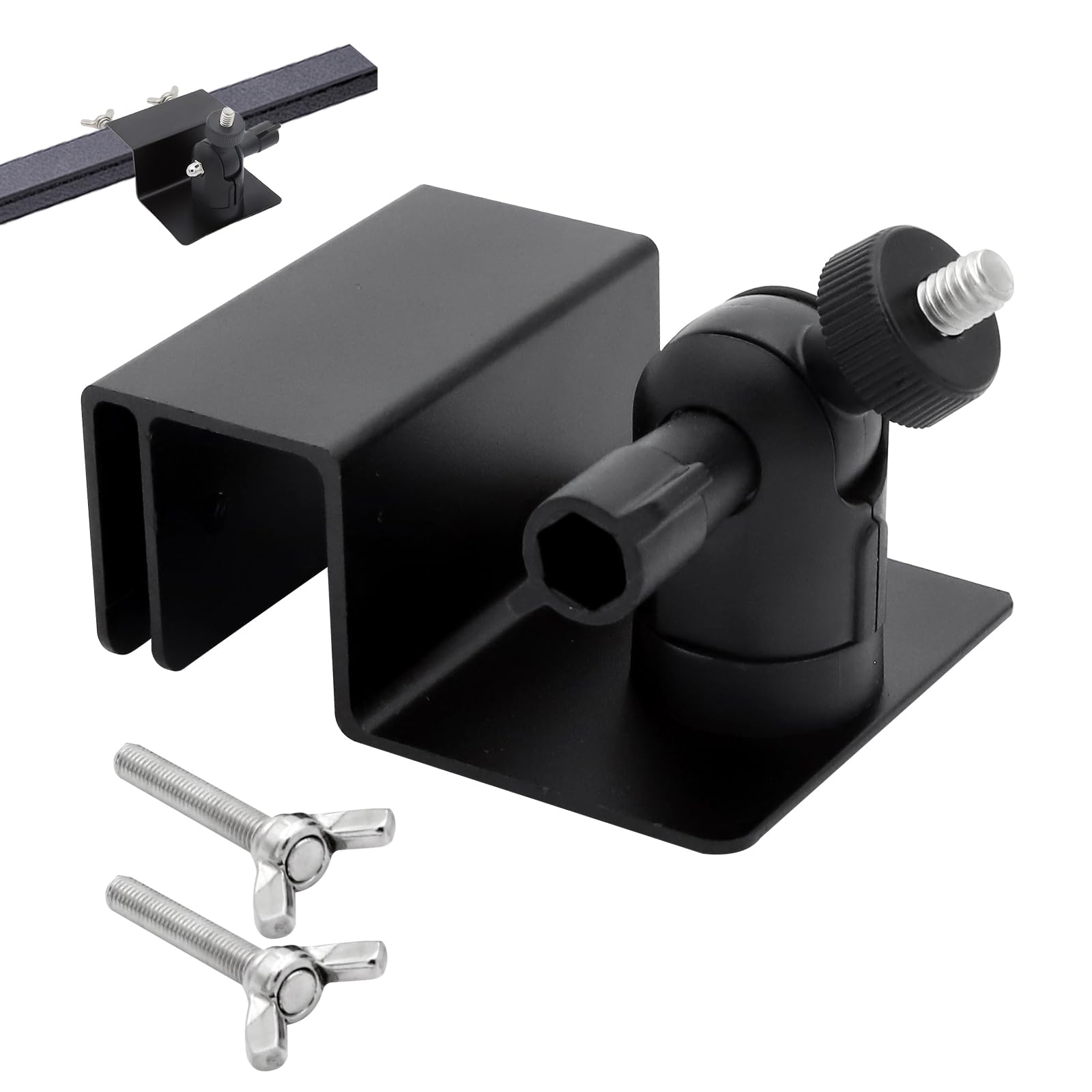 Support Caméra Gouttière Aluminium 360° – Fixation sans Perçage pour Caméra Blink Arlo Eufy Reolink – Support Étanche Rotatif Universel pour Caméra Sécurité Extérieur Maison Jardin