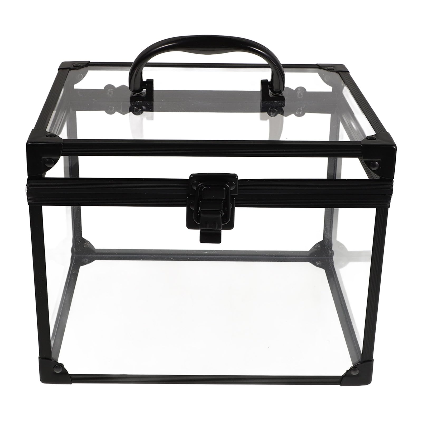 ERINGOGO Boîte à Maquillage Transparente avec Cadenas Boîte à Bijoux de Voyage Organisateur Cosmétique Étanche pour Salle de Bain Vanity