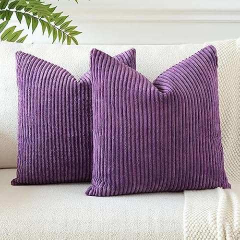 JOTOM Set of 2 Corduroy Cushion Covers Cover