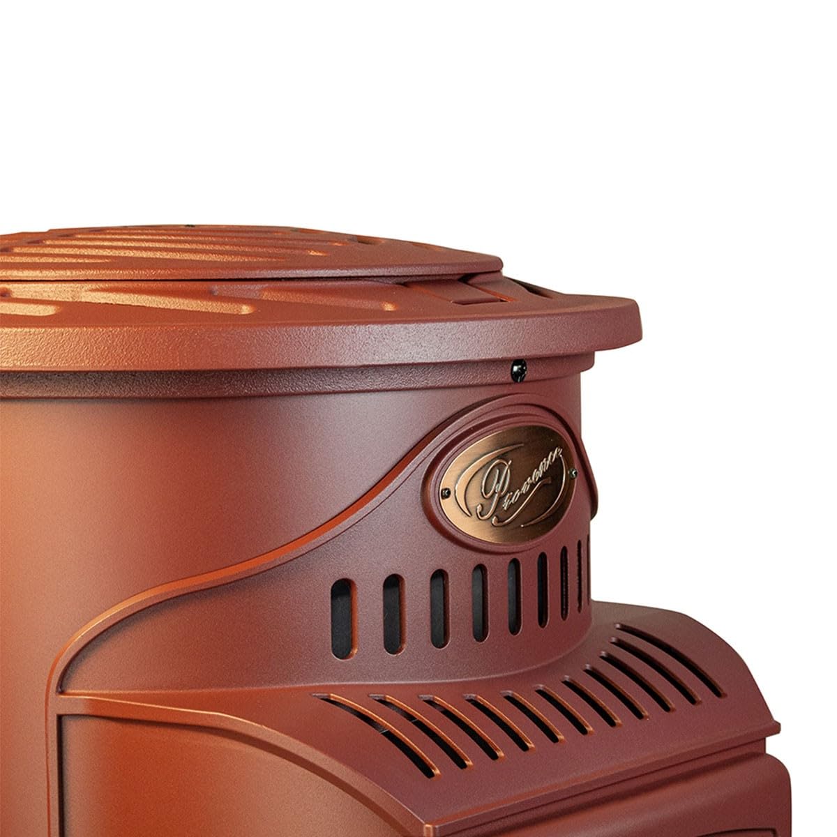 Universal - Poêle à gaz Provence 3,4 KW Rouge Effet poêle à Bois Fonte véritable Chauffage d'appoint