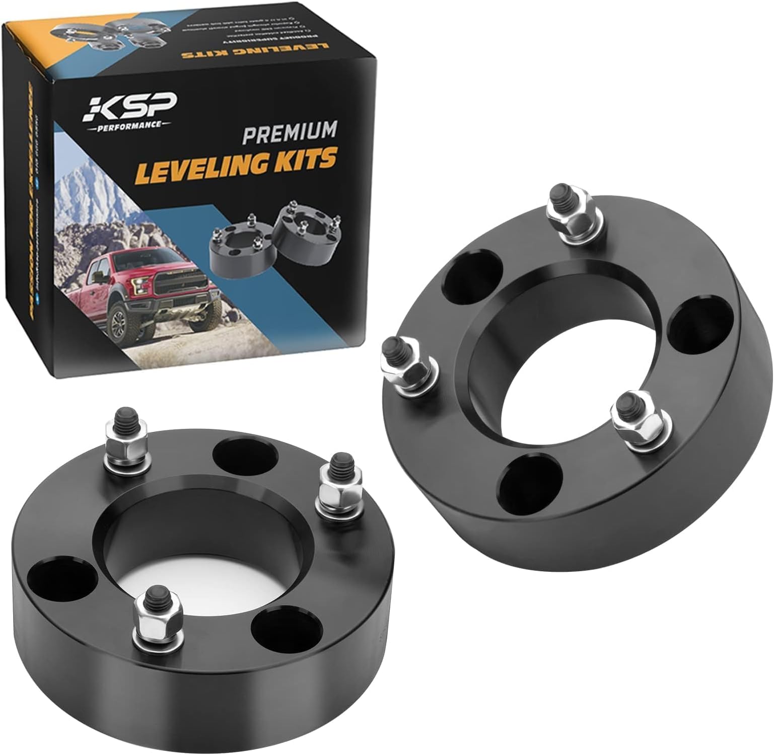 KSP 2.5" Front Leveling Lift Kits for F150 2004-2026, 2.5in Chassis Level Kit Compatible With Expedition 2003-2018, Mark LT, 2pcs Auminum Suspension Strut Spacers Work On shock Absorber