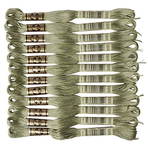 Image of DMC 6-Strand Embroidery Cotton Floss, Green Grey