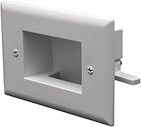 Vista 12 de DATA COMM Electronics 45-0014-WH - Placa de pared para cable de 1 banda con apertura flexible, placa de pared de bajo voltaje, oculta hasta 6