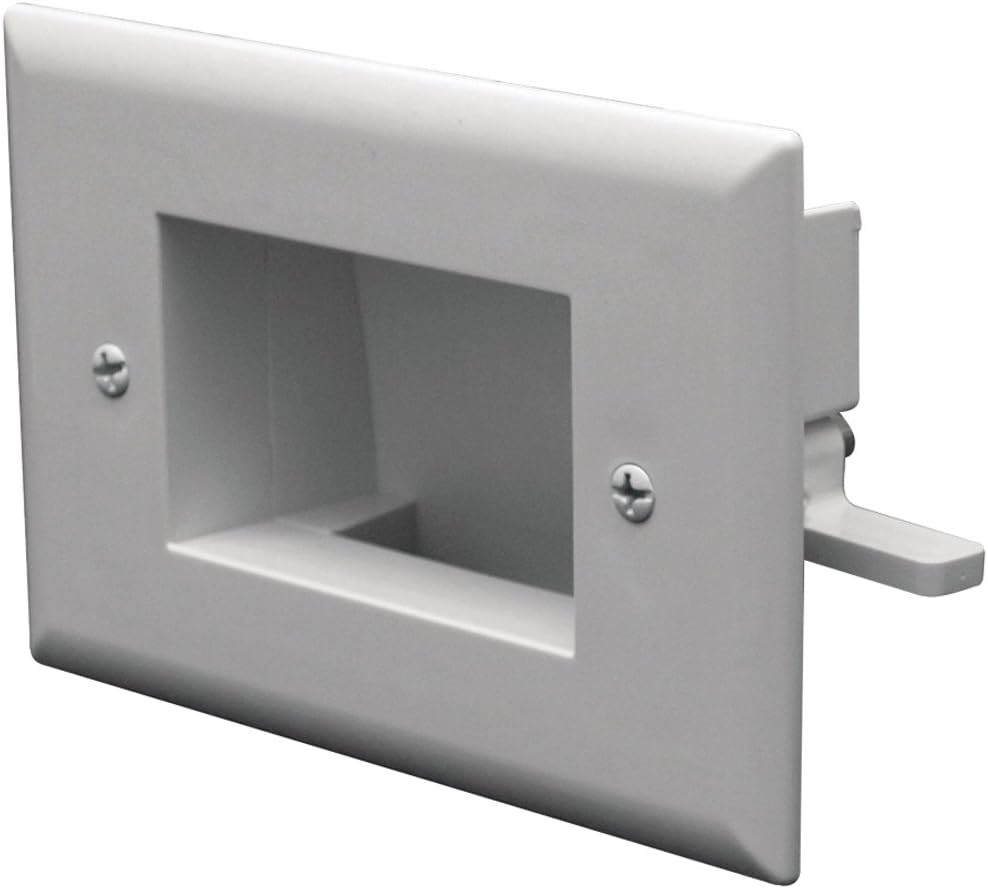 Electronics 50-3332-WH-KIT Flat Panel Cable Organizer Kit, Wall Plate Cable Pass Through, Conceals Low Voltage Wires Behind Mounted TV, Home Theater, Cord Hider Management, White