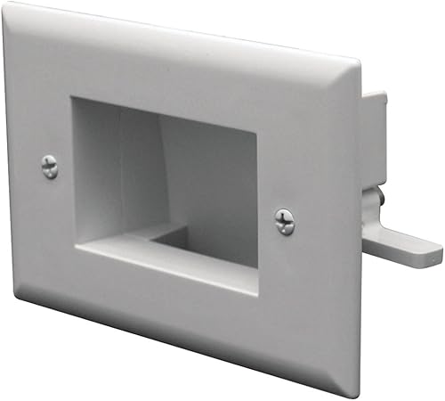 DATA COMM Electronics 45-0008-WH Placa de cable empotrada de bajo voltaje de montaje fácil - Blanco