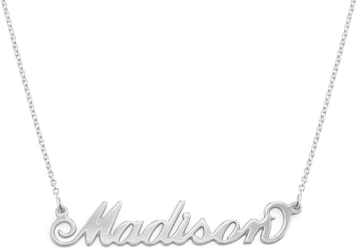MyNameNecklace - Collar con dije con nombre personalizable en plata esterlina 925 y chapado en oro