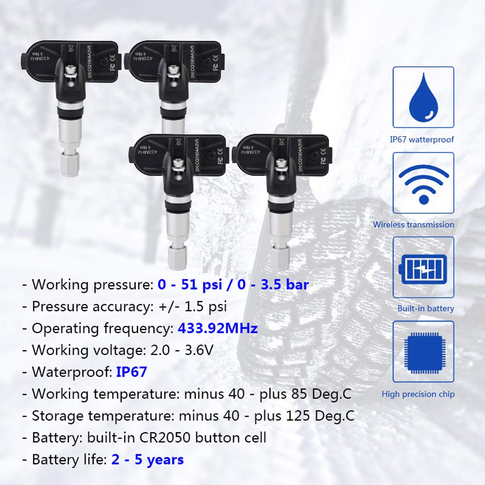 Bandenspanningssensoren, Auto Bandenspanningscontrolesysteem USB TPMS met interne sensor voor navigatie