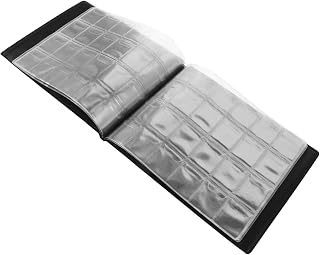 Beaupretty Álbum de de Monedas Páginas Diseño Transparente de PU para Organizar Monedas Tokens y Badges Color Negro