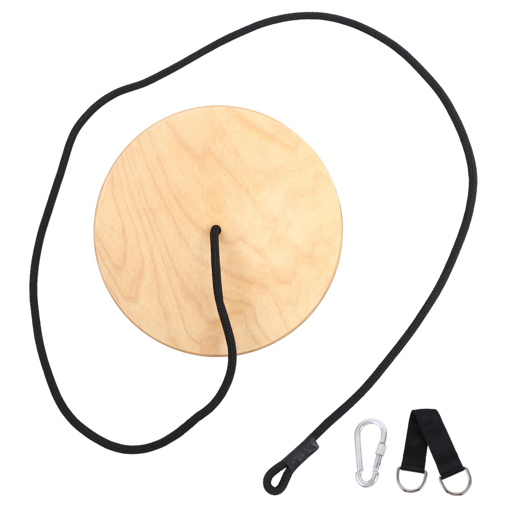 BESPORTBLE Outdoor High Strength Load Bearing Thickened Wooden Disc Swing for Rope Hanging Disc Swing for Indoor and Outdoor Use Design for Fun and Safety