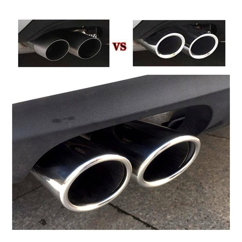 Terminali scarico 2x Silenziatore Per Auto Tubo Coda End Chrome Trim Coperchio Punta Scarico In Acciaio Inossidabile Per Passat Per B6 Per 3C 2005-2010 Per CC 2009-2012 Silenziatore scarico