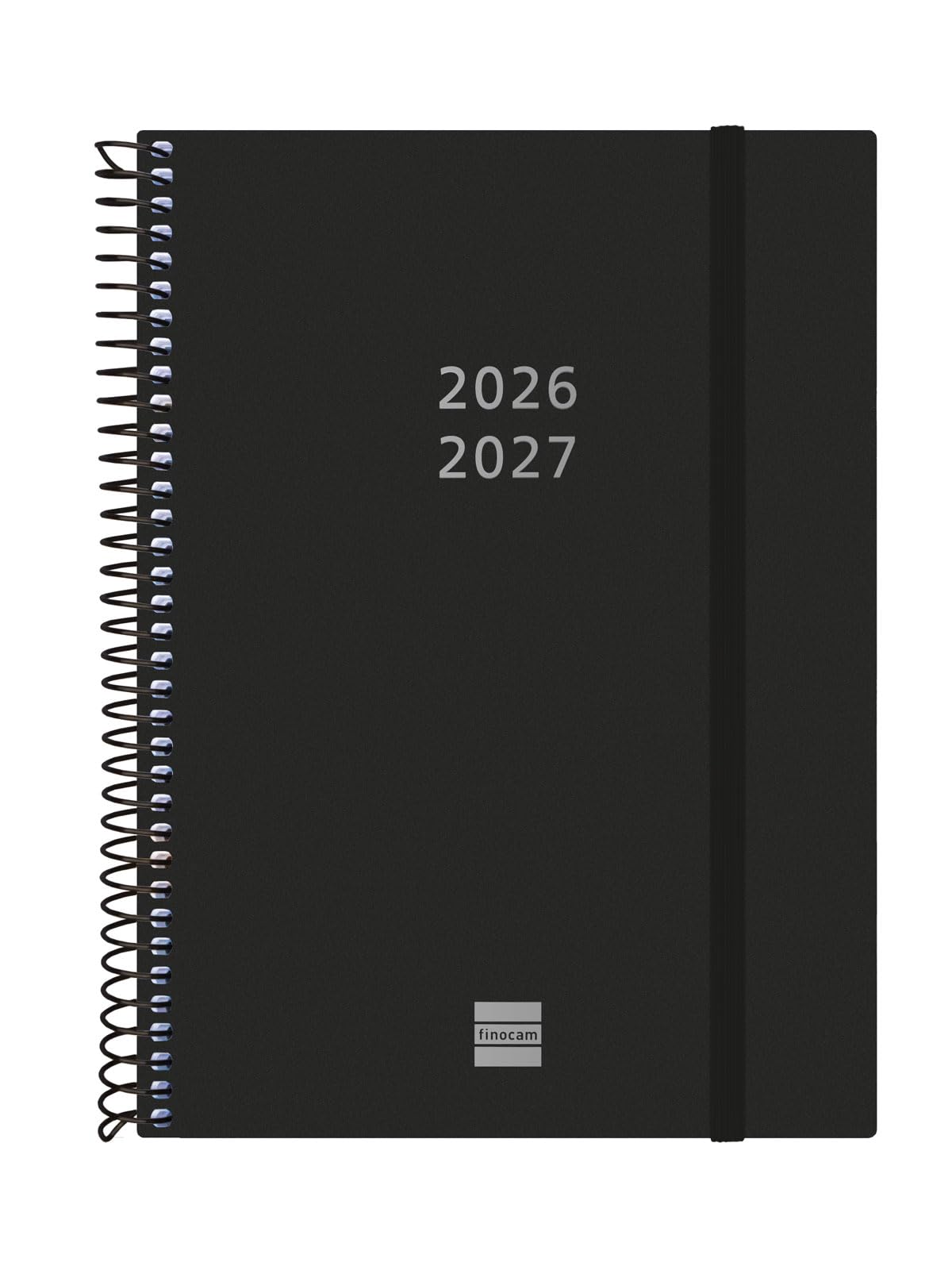 Finocam Espiral Weekly Planner 18-Month | Weekly View Horizontal Layout · July 2026 to December 2027 | Black · International - Week-to-view diary