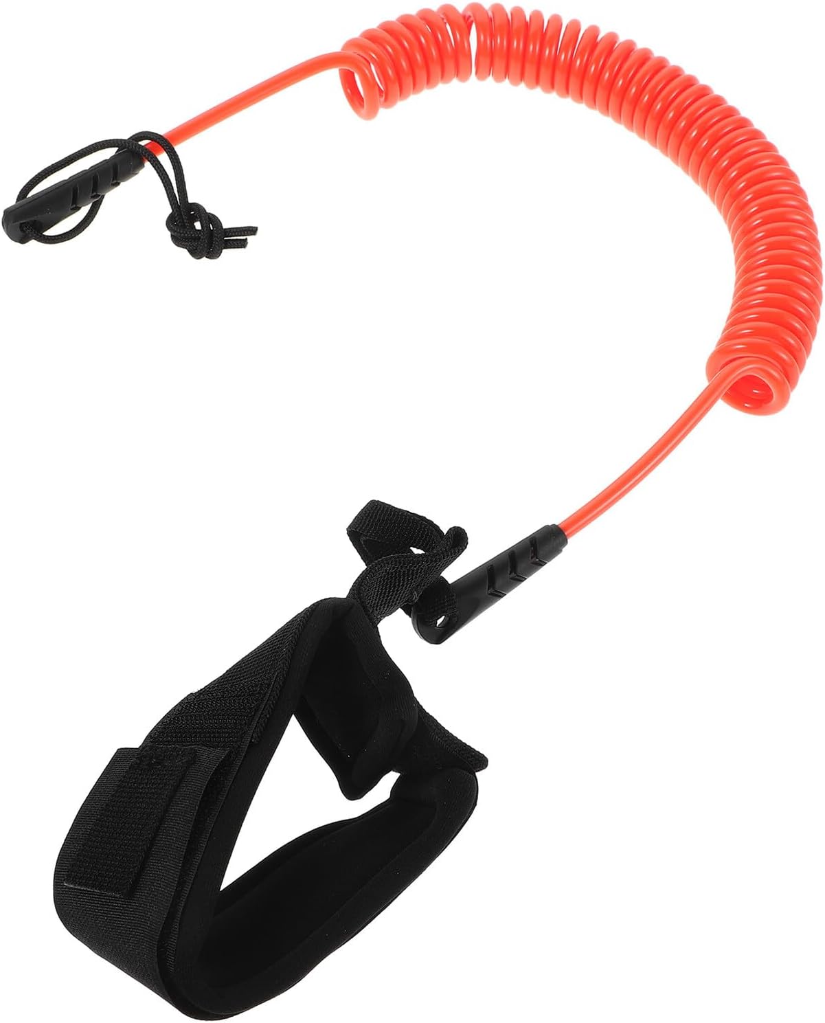 Orange Coil Paddleboard Safety Leash with Tpu, Quick Attachment Rope