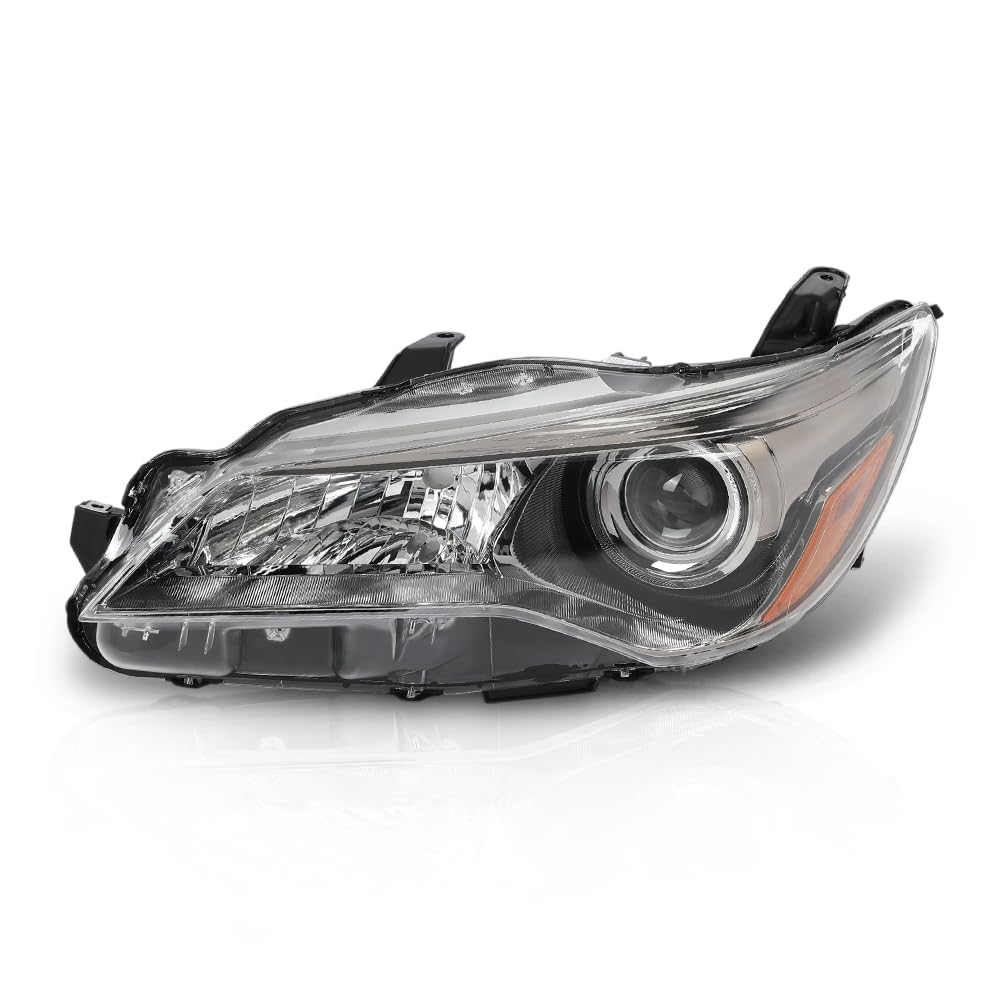 GRAND ORANGE Left Headlight Compatible with Toyota Camry 2015-2017 TO2503222 TO2502222 TO2503223 TO2502229 TO2503229 8111006860 8115006C70 8111006C70 Clear Lens Black Housing Amber Reflector