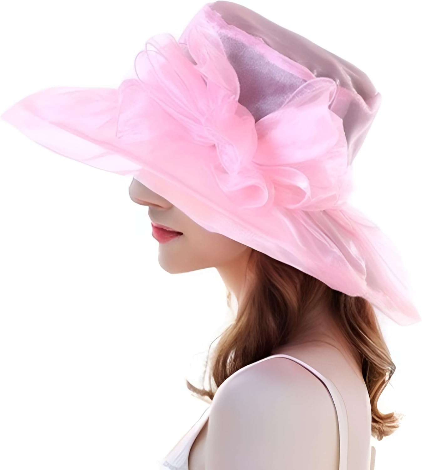 Derby Hats for Women 2025 Women's Elegant Organza Fascinator Sun Hat for Church, Tea Party, Weddings Hats - Image 4
