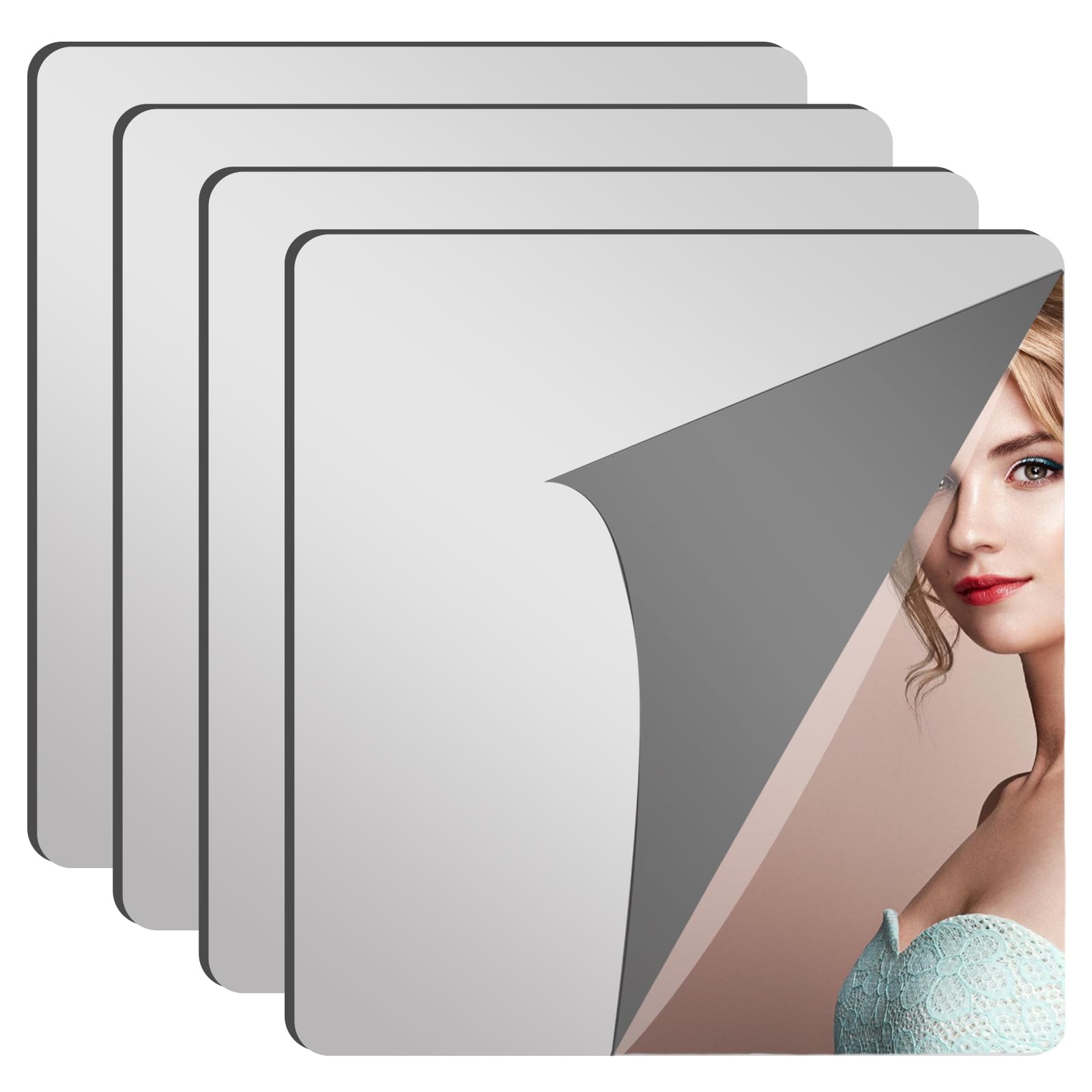 Jazuaiao Adhesive Glass Bathroom Decorations for Various Application Glass Panel Enhances Your Room (Pack of 4) Beauty