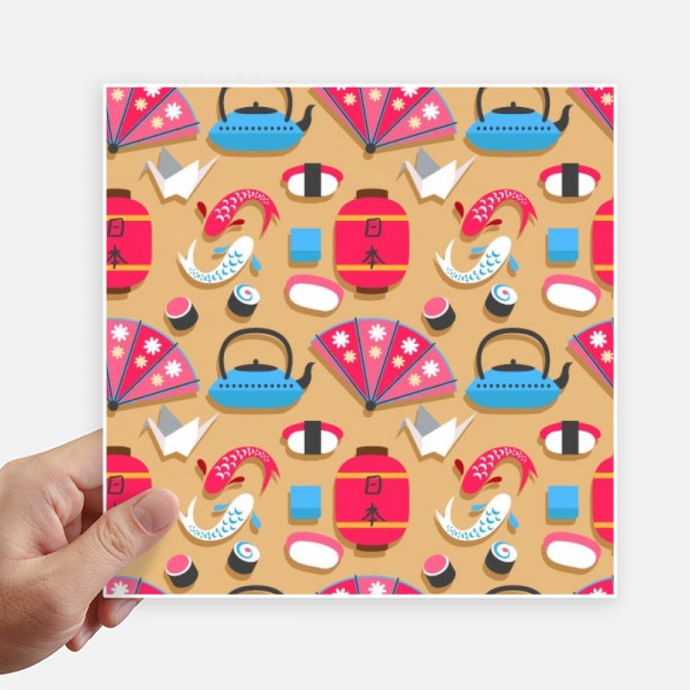 Autocollant carré grue Japanpattern sticker mural 20cm déco ordinateur
