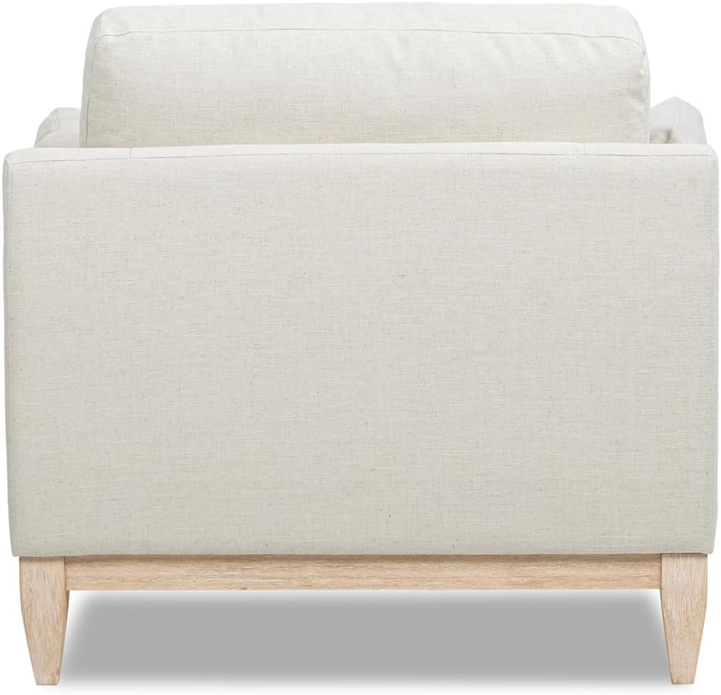 Jennifer Taylor Home Pasadena 36" Wide Modern Farmhouse Accent Arm Chair, Flax White Linen