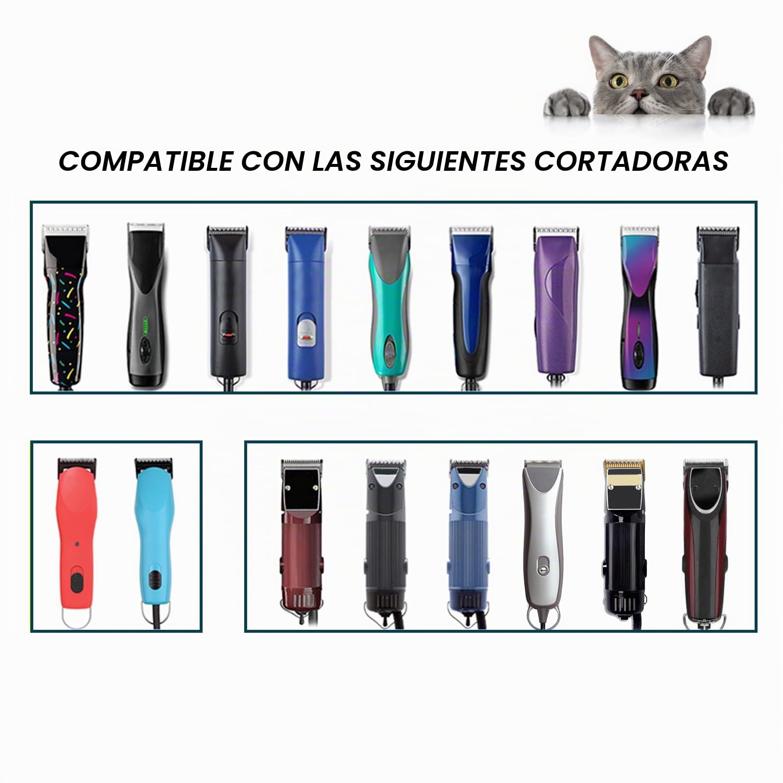 Cuchilla de repuesto para aseo de perros, compatible con las series Heiniger/MOSER Max45 /Andis/Oster A5/Wahl 10KM Series Recortadora para perros, tamaño 10 1/16" (1,5 mm), longitud de corte, 2