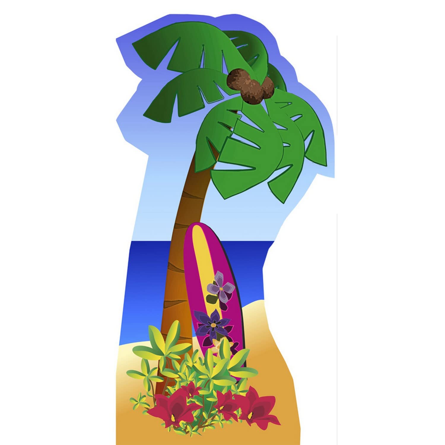 Palm Tree Cardboard Cutout Fun Figure 190cm Tall- Great for themed Parties