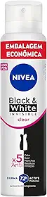 NIVEA Desodorante Aerossol Black & White INVISIBLE Clear 200ml - Proteção prolongada contra odor, suor e manchas