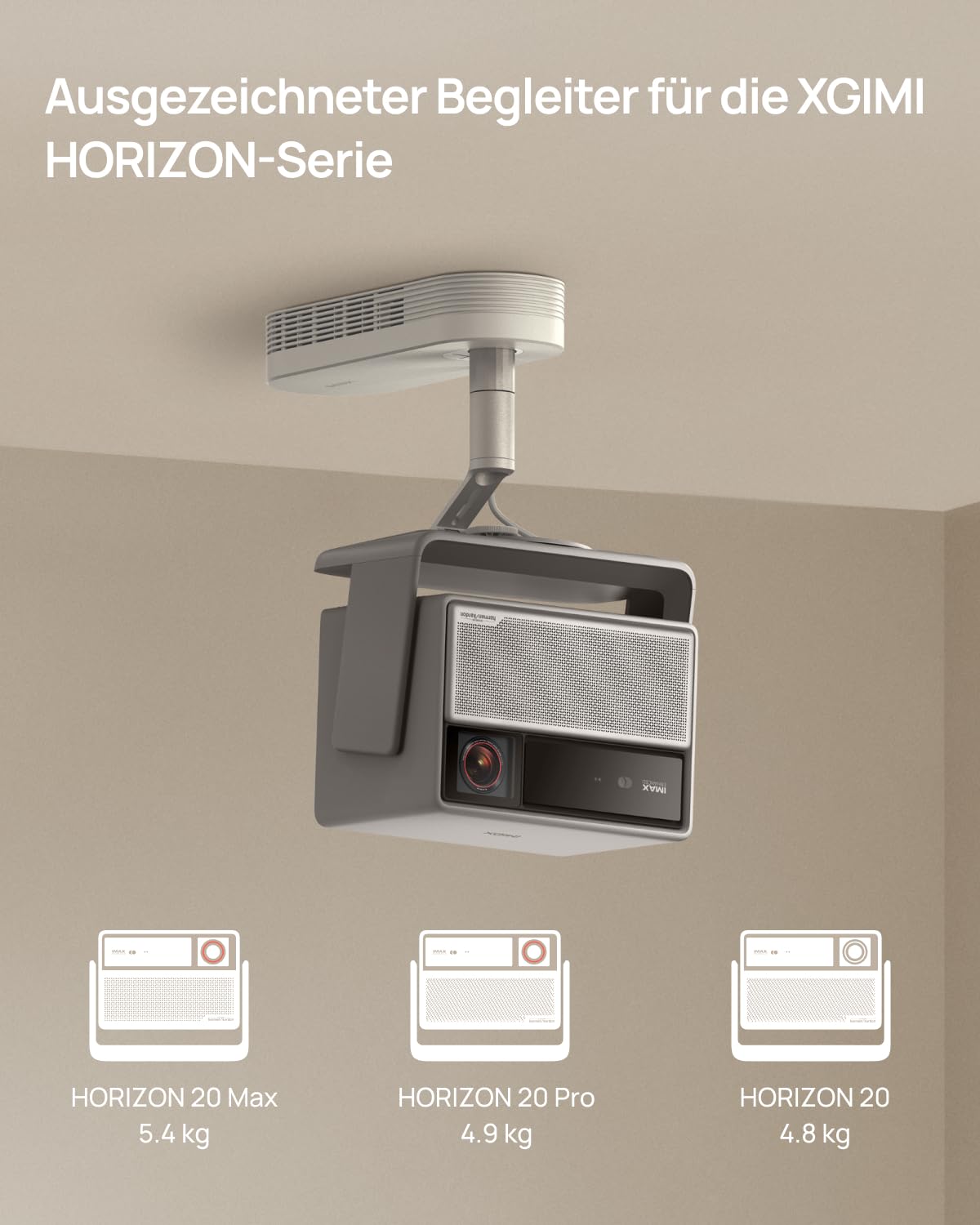 XGIMI-Deckenhalterung, Entwickelt Beamer, Einfache Montage, Flexible Anpassung, Projektorständer passt in die Inneneinrichtung, Ceiling Mount