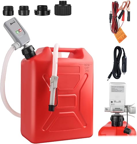 Bomba de transferencia de combustible con sensor de parada automática, bomba de transferencia de manguera de 51 pulgadas con adaptador de tanque,