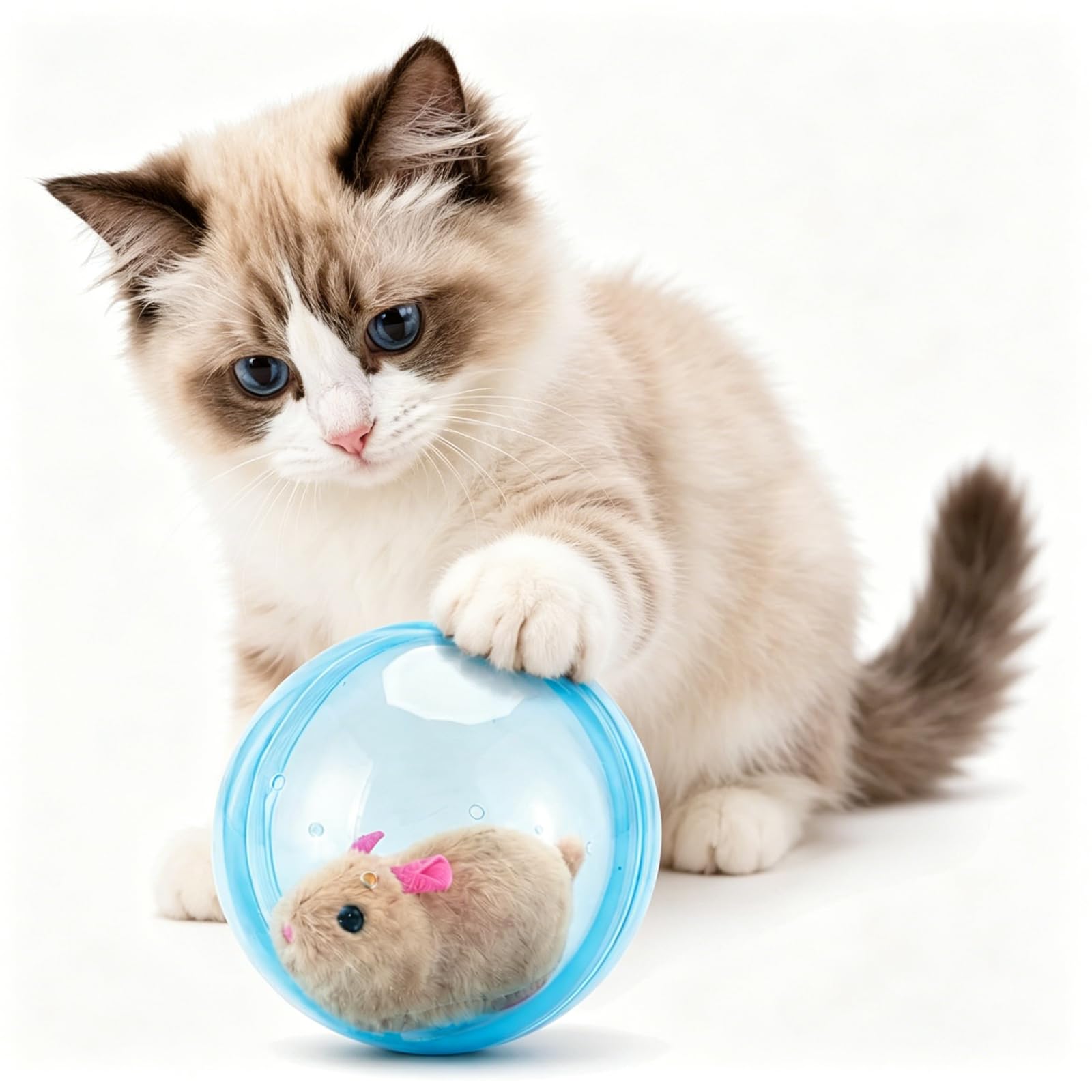 Self-Rolling Interactive Cat Ball, 2026 New Animal Automatic Moving Rolling Cat Ball (Bat…