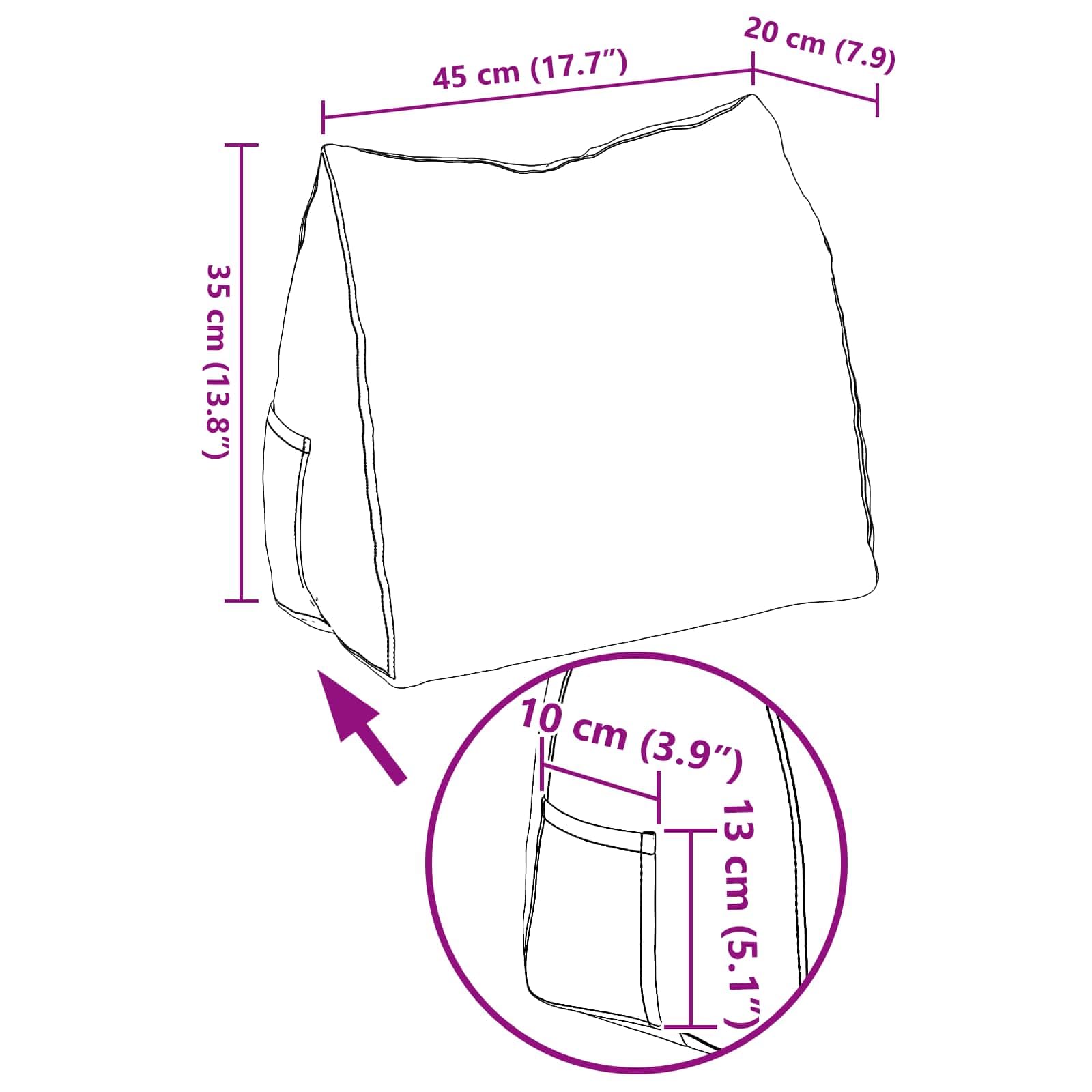 Cuscino per schienale, marrone, 45 x 20 x 35 cm, tessuto con imbottitura in poliestere, rivestimento rimovibile, cuscino lombare ergonomico per divano, sedia da ufficio, letto, home office