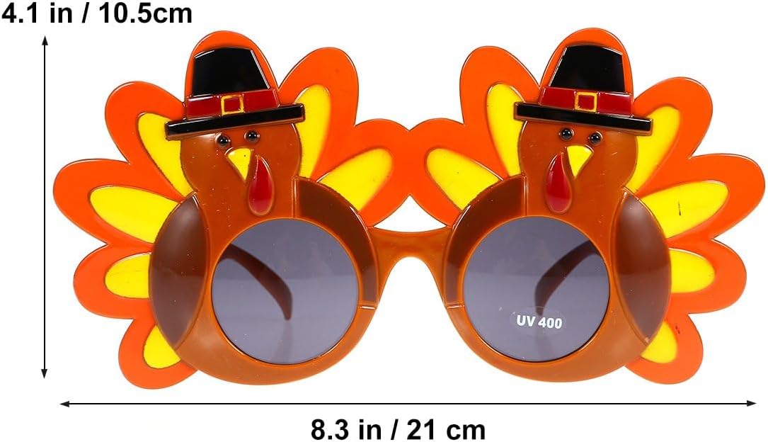 Thanksgiving Turkey Sunglasses, Turkey Eyeglasses Head Boppers Costumes Decoration Props for Thanksgiving Day Party