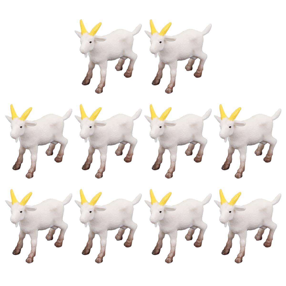 Gutol 10Pcs Realistic Goat Figures Miniature Goat Decorations for PVC Craft Ornaments for Home Office Car