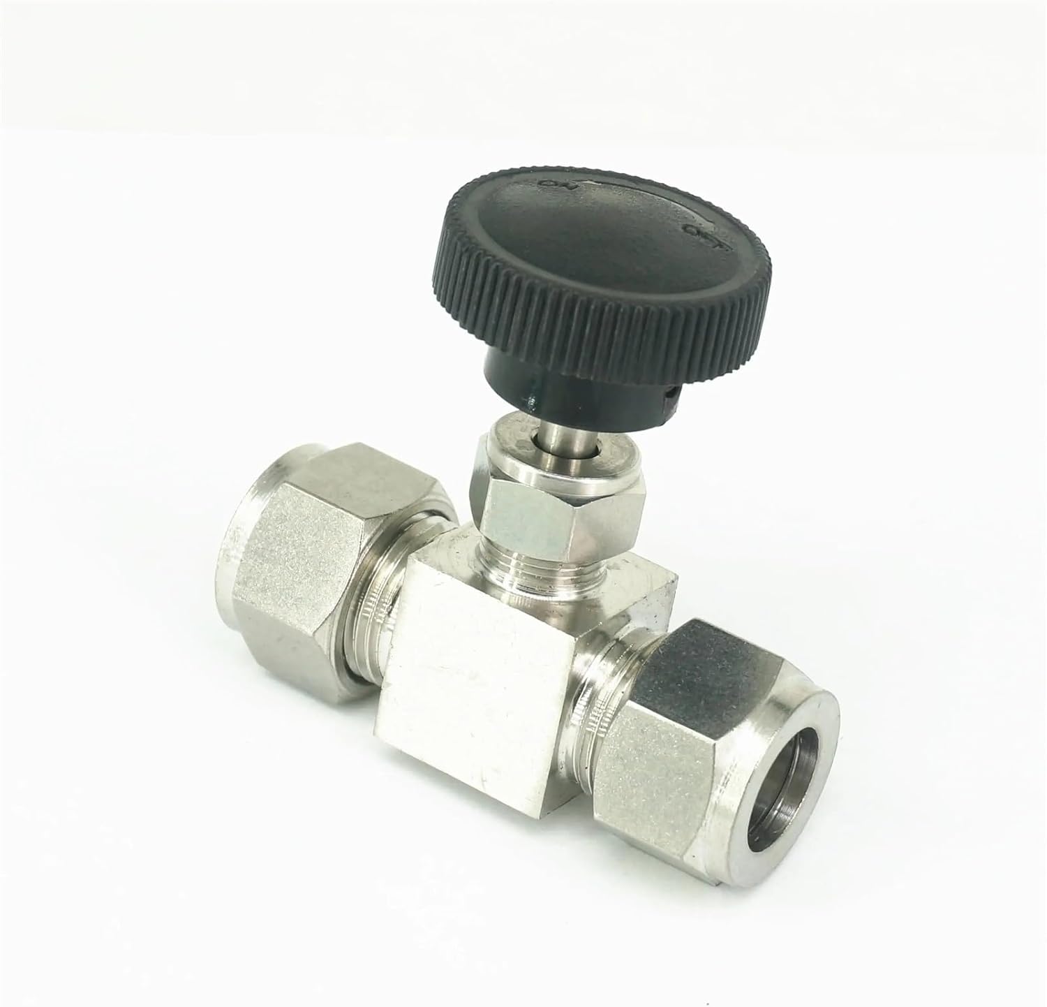 Fit Tube O/D 1/4" 304 Stainless Steel Shut Off Valve Straight Flow Control Needle Valve Compression Fitting 6.4 Mpa