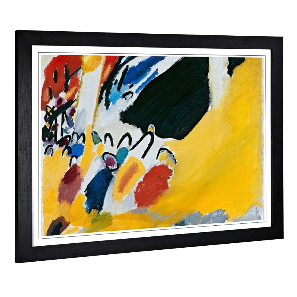 Big Box Art Framed Print of Wassily Kandinski Composition Design | Wall Art Picture | Home Decor for Kitchen, Living, Dining Room, Bedroom, Hallway, Office, Black, A2 / 24.5x18 Inch / 62x45cm