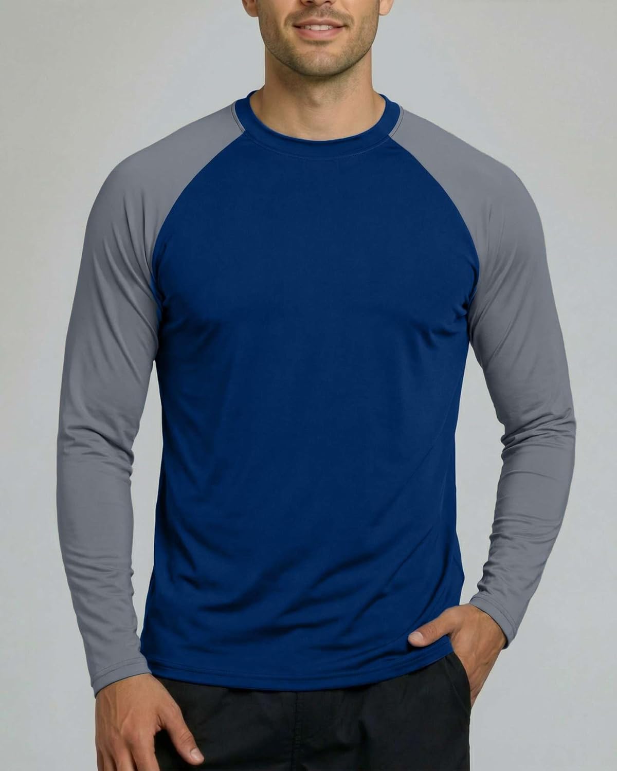 Real Essentials 4 Pack: Mens Long Sleeve Rash Guard Shirt UPF 50+ Swim Beach UV Sun Protection Fishing Quick Dry (Big & Tall) - Image 3