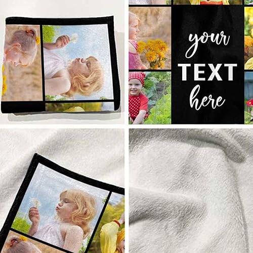 Miniatura 4 de Manta personalizada con texto fotográfico, manta personalizada para regalo, collage de 1 a 10 fotos, manta personalizada para hermana, amiga, madre,