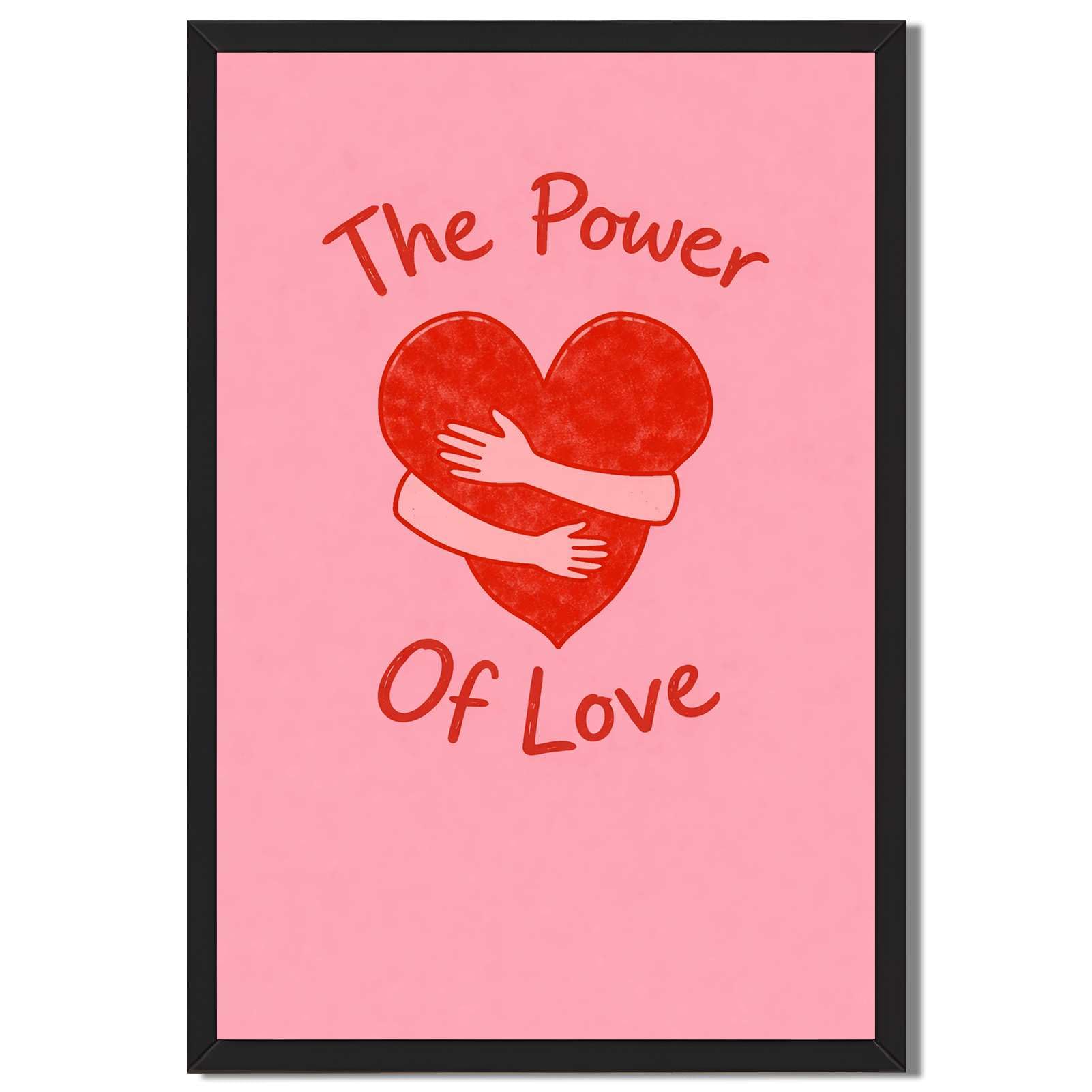 Framed The Power of Love Poster Canvas Print Art Modern Minimalist Aesthetic Wall Art Painting Pictures Wall Decor Cute Elegant Home Decor for Living Room Bedroom Office Apartment (Black framed,16L"X24W")