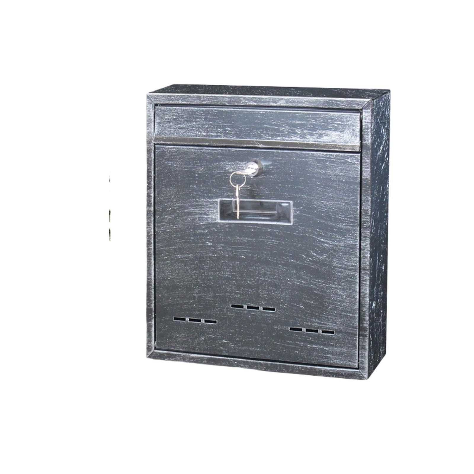 FGJsfhrDTU Letter Box, Retro Mount Mailbox Lockable Post Letter for Outdoor External(WHITE)(Silver Black)
