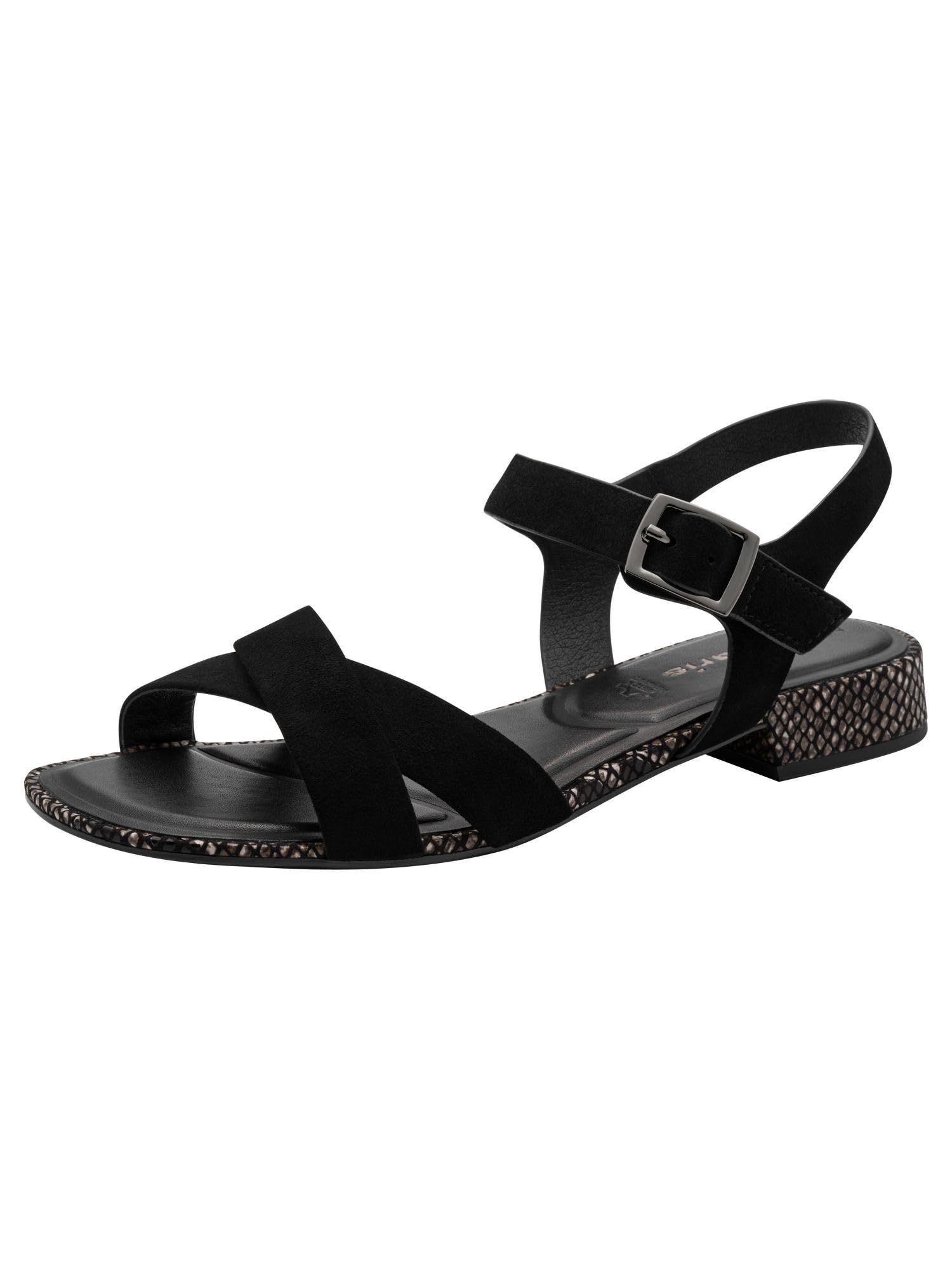 Tamaris Women’s leather sandal flat black 6.5 UK