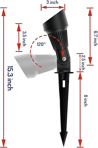 Miniatura 4 de Luces LED de paisaje de bajo voltaje GL106-BKLED8 ACDC 12V blanco cálido impermeable para entrada, patio, césped, paredes, árboles, banderas, luz al