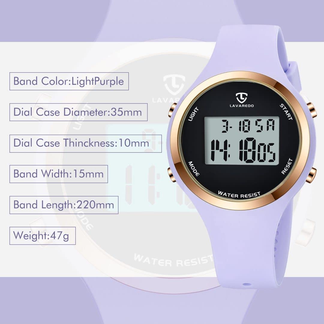BEN NEVIS Reloj Digital para Niñas y Niños con Alarma, Luz LED, Cronómetro, Calendario, 12/24 Horas, Correa de Silicona