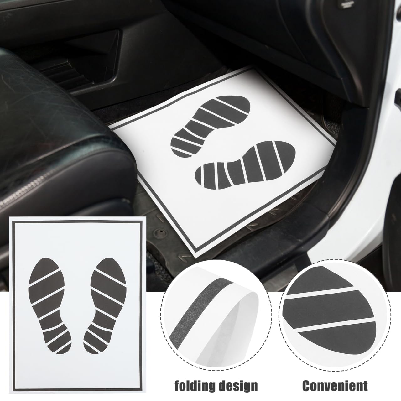 Garneck 100 piezas de felpudos desechables de papel para coche, alfombrillas desechables para protección de vehículos, almohadillas para los pies, alfombrillas de papel, accesorios para automóviles