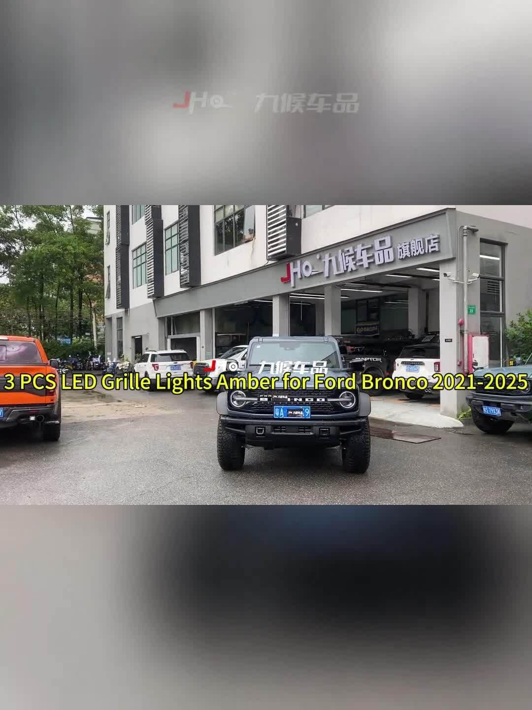 Front Grille LED Light Raptor Style Grill Trim for Ford Bronco 2021-2024