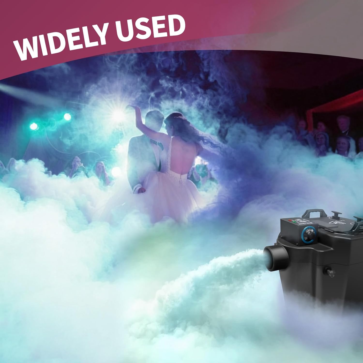 Vohala Dry Ice Fog Machine, 6000W Low Lying Fog Machine, Dry Ice Machine with Tube Nozzle High Density Fog Smoke for Wedding Party Events Stage Concert Club Performance DJ